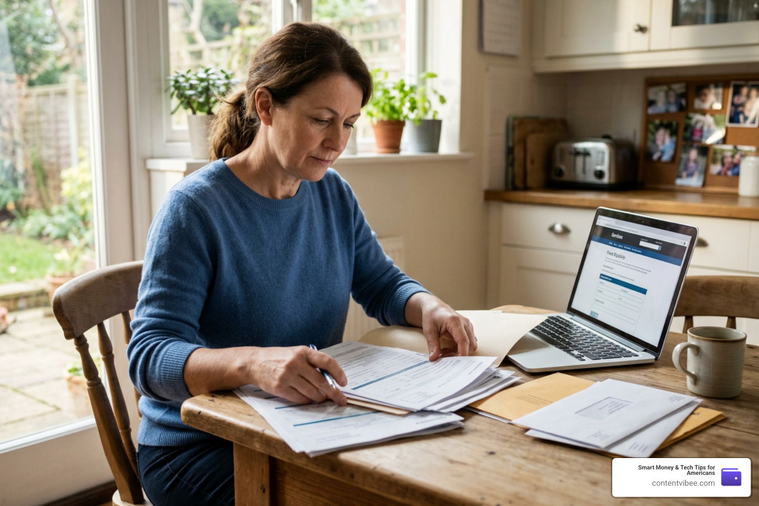 Person preparing documents for application