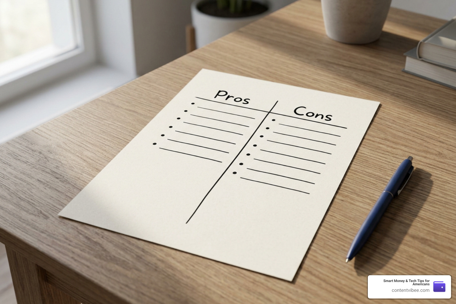 pros and cons checklist