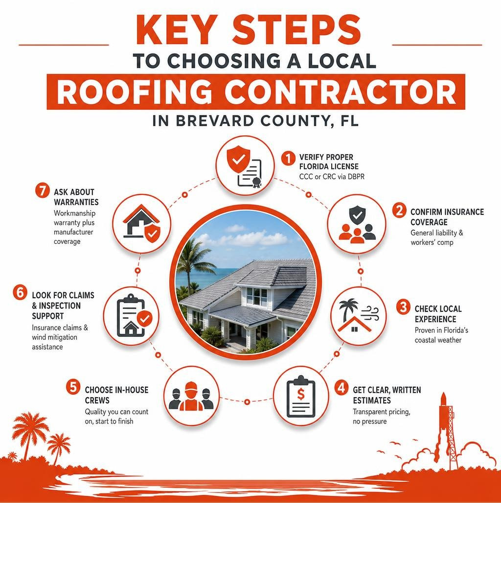Key steps to choosing a local roofing contractor in Brevard County FL infographic infographic Key steps to choosing a local roofing contractor in Brevard County FL infographic infographic