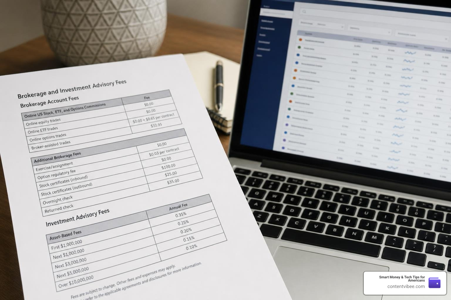 Fidelity fee schedule document and FundsNetwork transaction fee overview