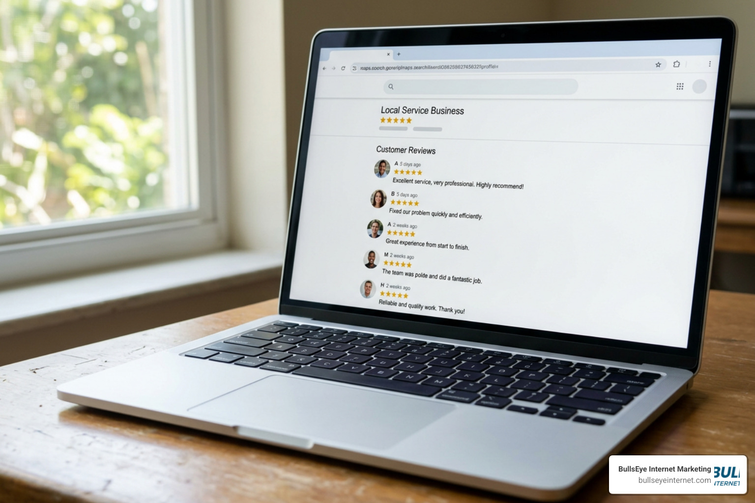 5-star customer reviews on a Broward Google Business Profile