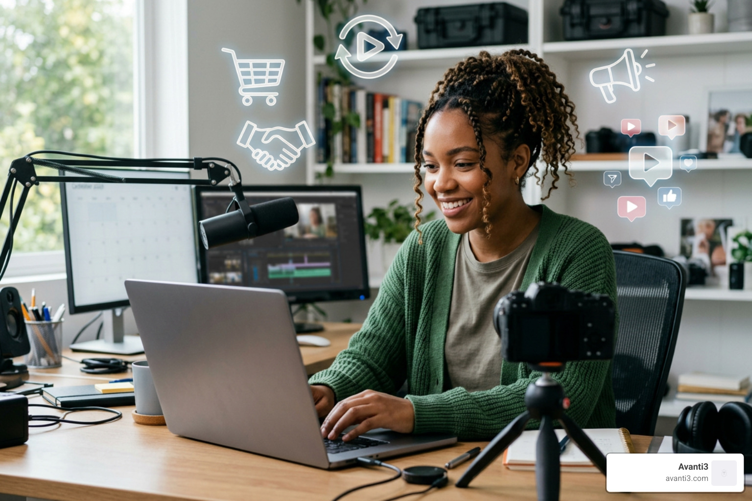 diversified creator revenue streams showing brand deals, digital products, and memberships
