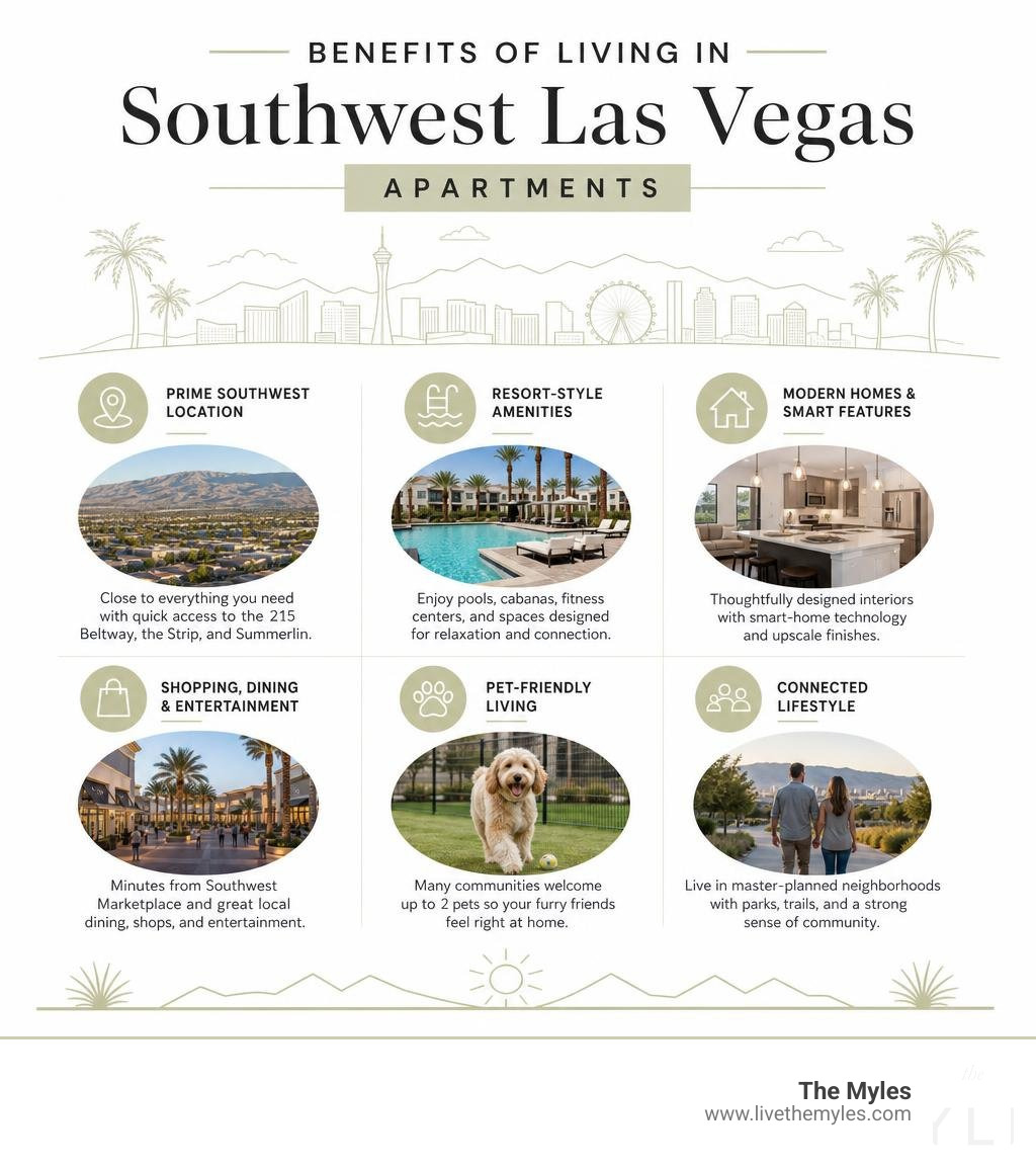 Benefits of living in Southwest Las Vegas apartments infographic infographic