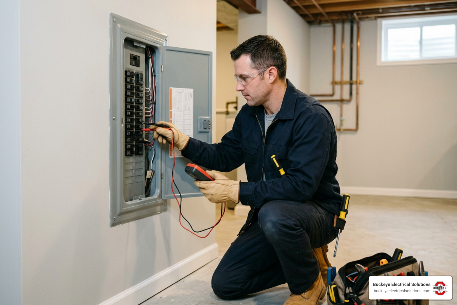 electrician troubleshooting circuit panel with professional tools electrician troubleshooting circuit panel with professional tools