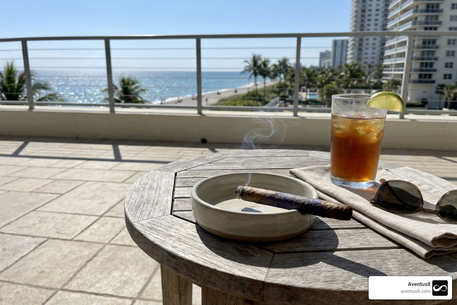 Slow burning blueberry blunt on a sunny patio in Hollywood FL