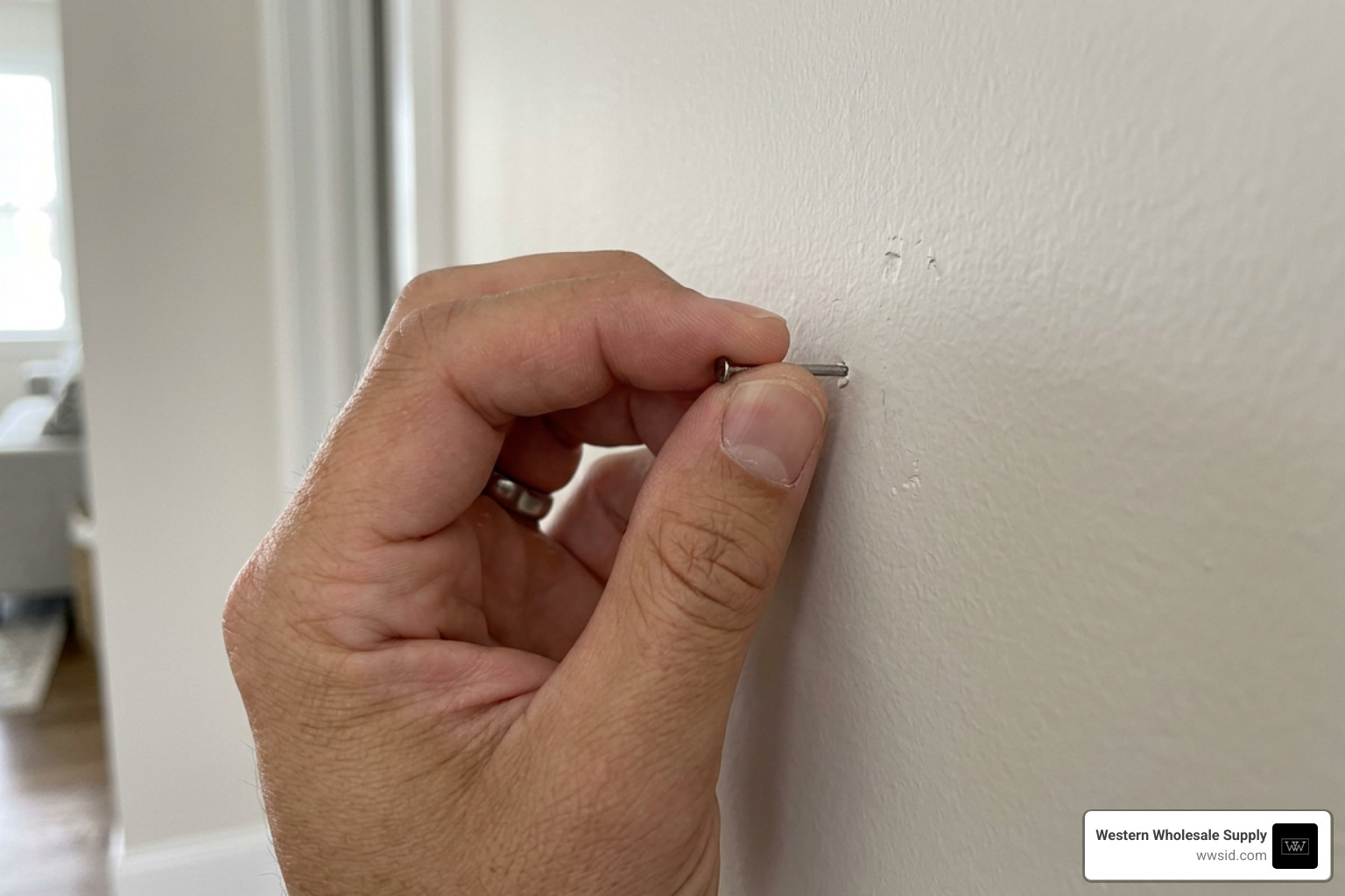 Testing wall substrate density by hand Testing wall substrate density by hand