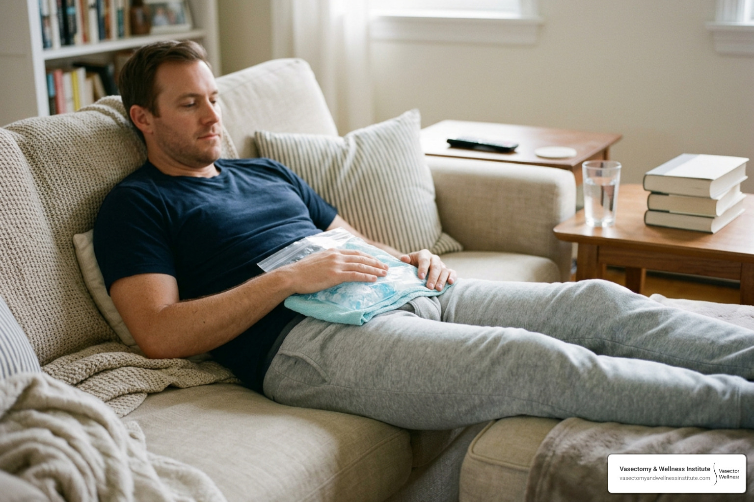 cold compress and supportive briefs for vasectomy recovery