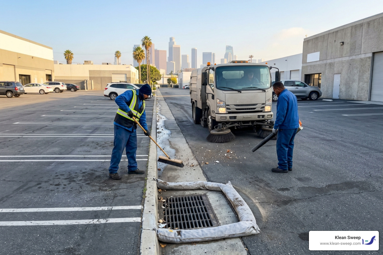 Klean Sweep professional industrial sweepers protecting commercial stormwater drains from debris runoff