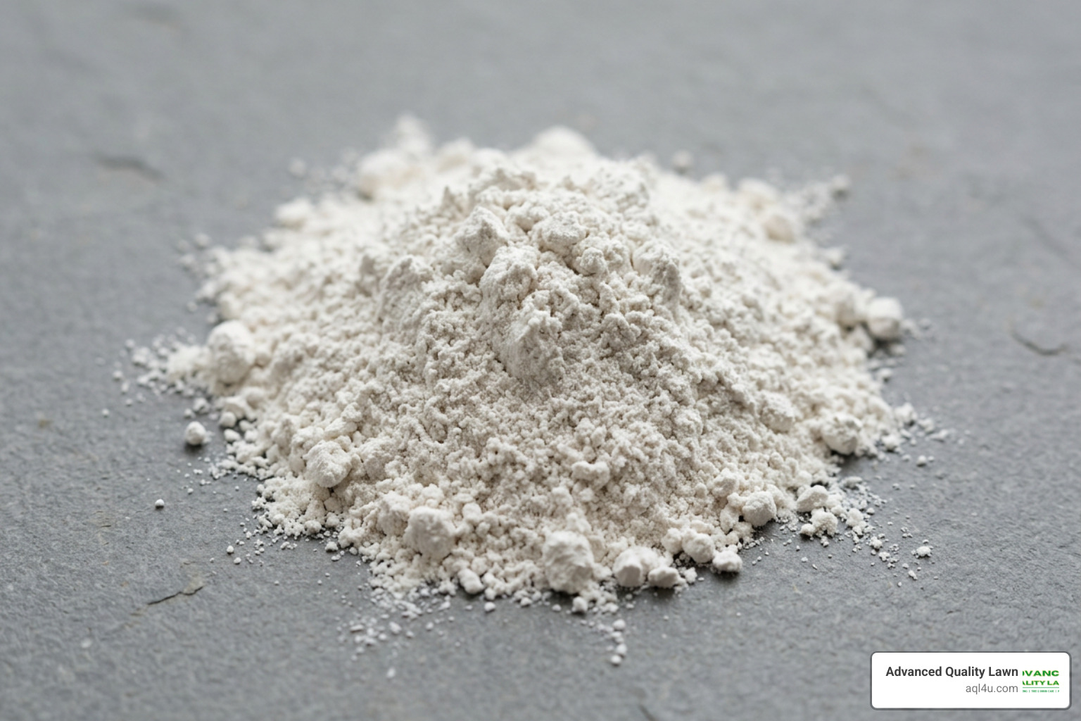 Close up view of dry diatomaceous earth powder