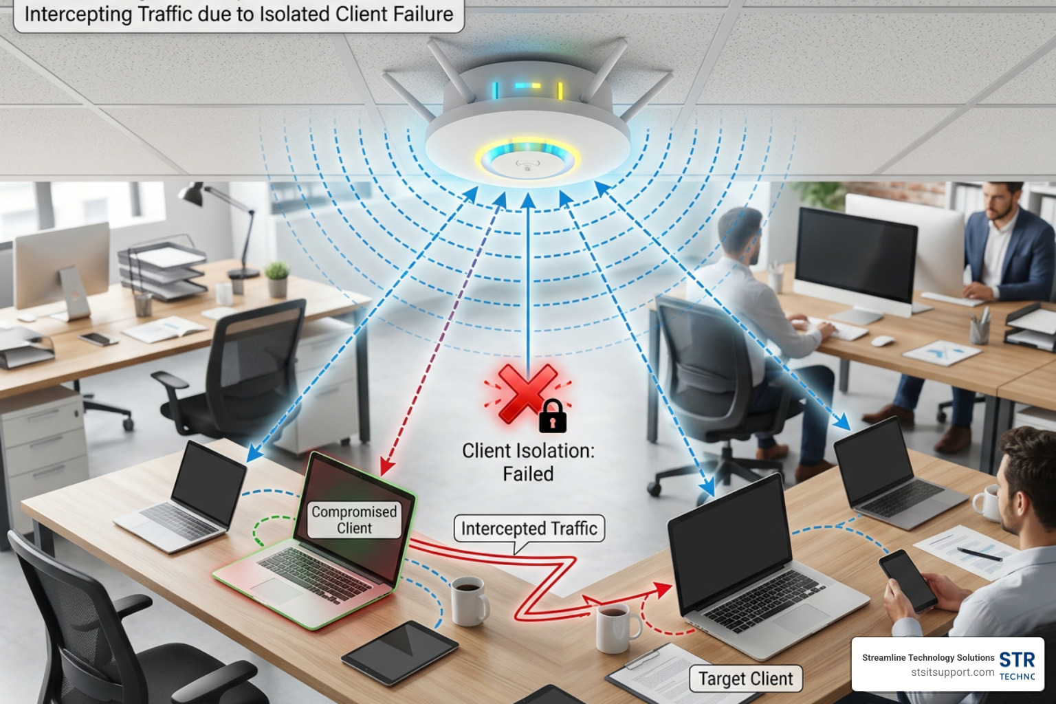 Failing client isolation mechanism diagram Failing client isolation mechanism diagram