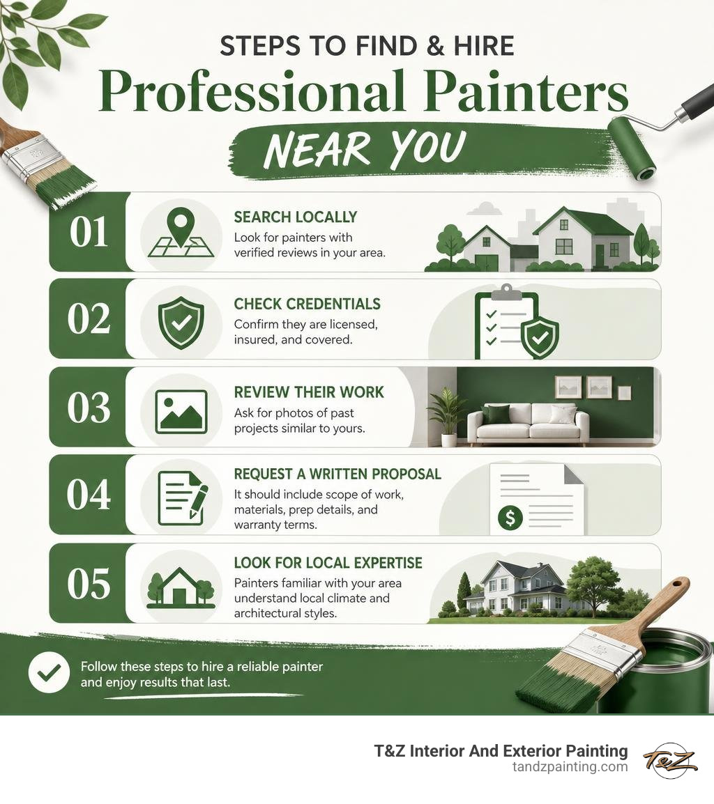 Steps to find and hire professional painters near you infographic infographic Steps to find and hire professional painters near you infographic infographic