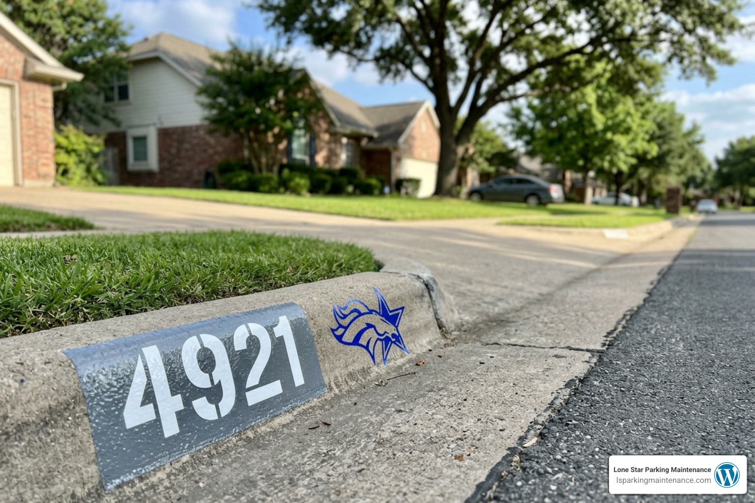 Custom curb stencil with team logo Custom curb stencil with team logo