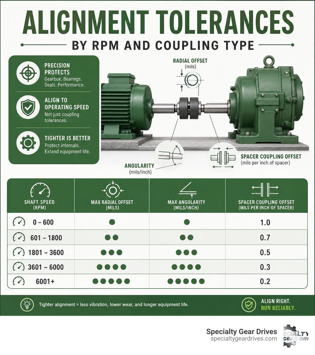 alignment tolerances by RPM and coupling type infographic alignment tolerances by RPM and coupling type infographic