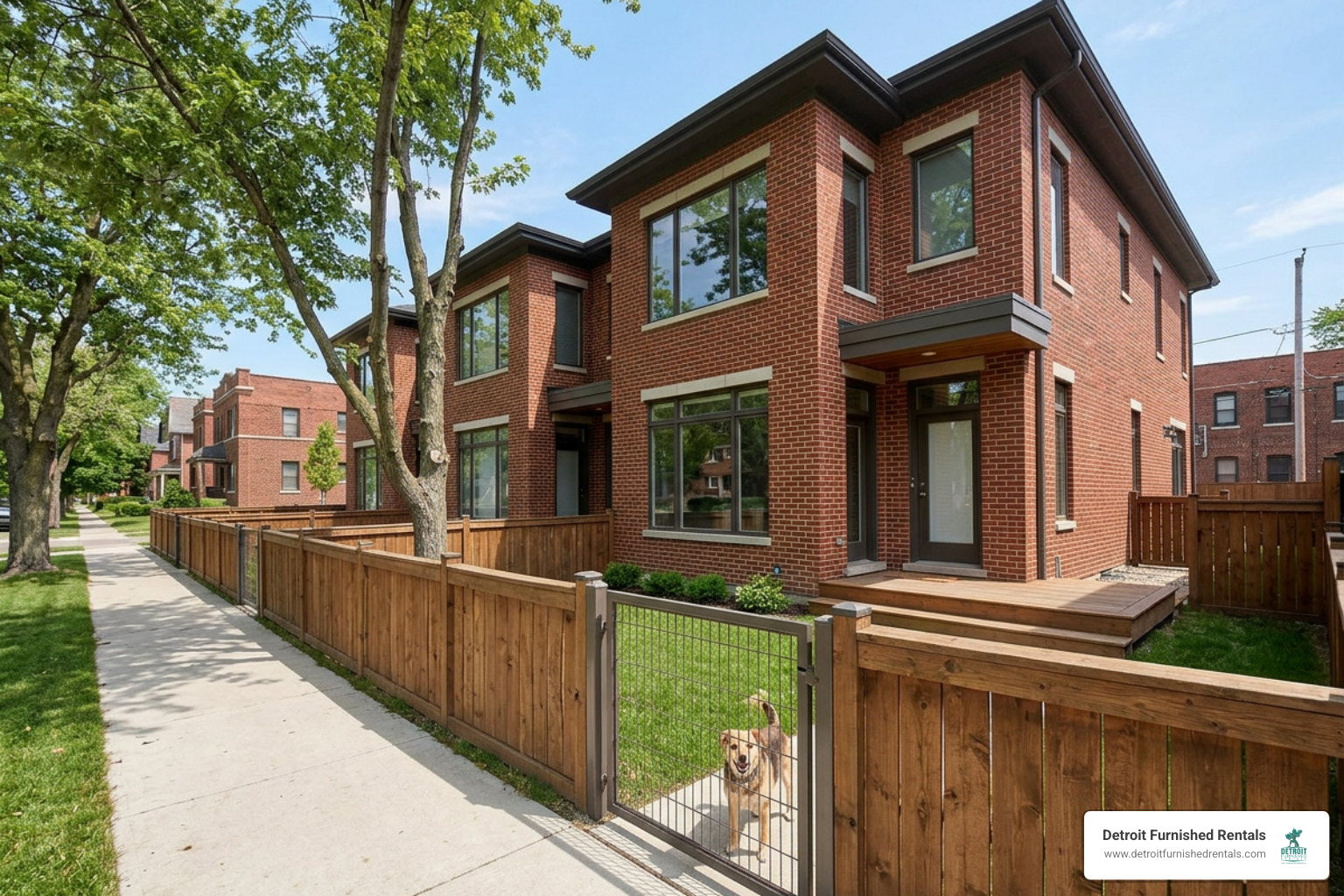 pet-friendly townhome with a small yard in Detroit