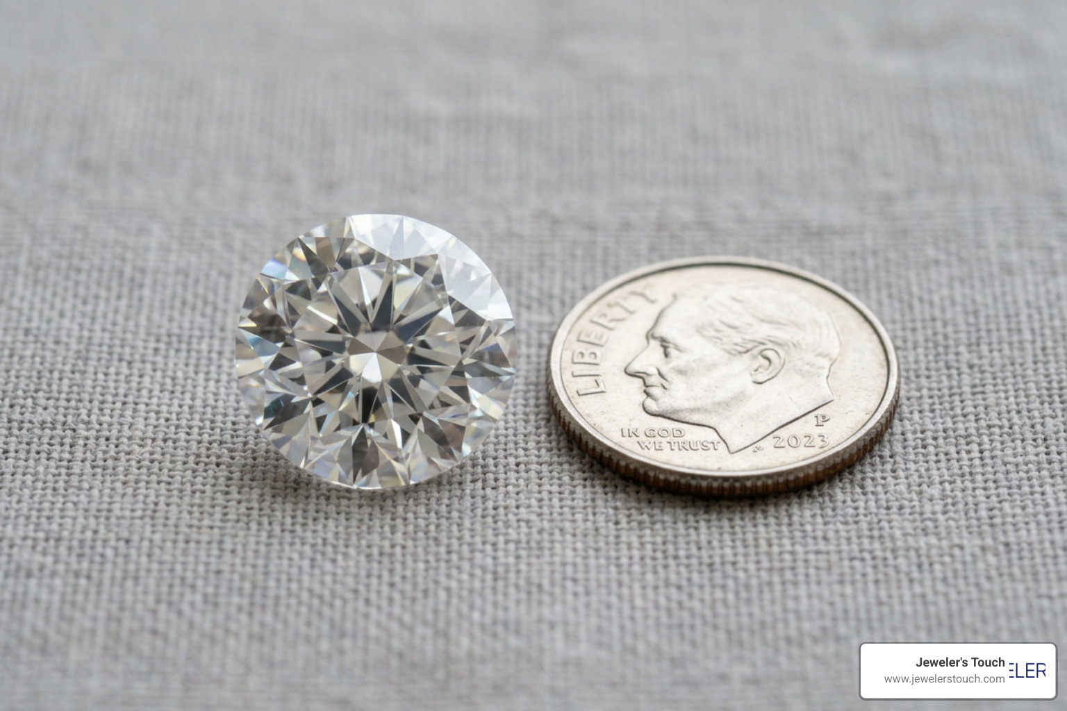 5 carat round diamond compared to a dime 5 carat round diamond compared to a dime
