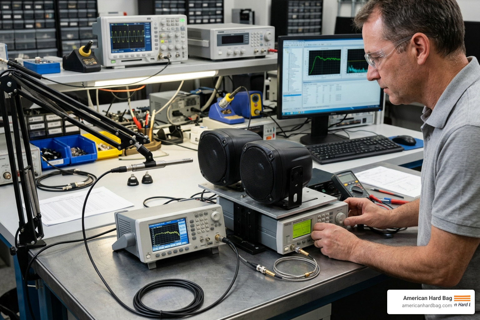 testing loudest motorcycle speakers on a test bench testing loudest motorcycle speakers on a test bench