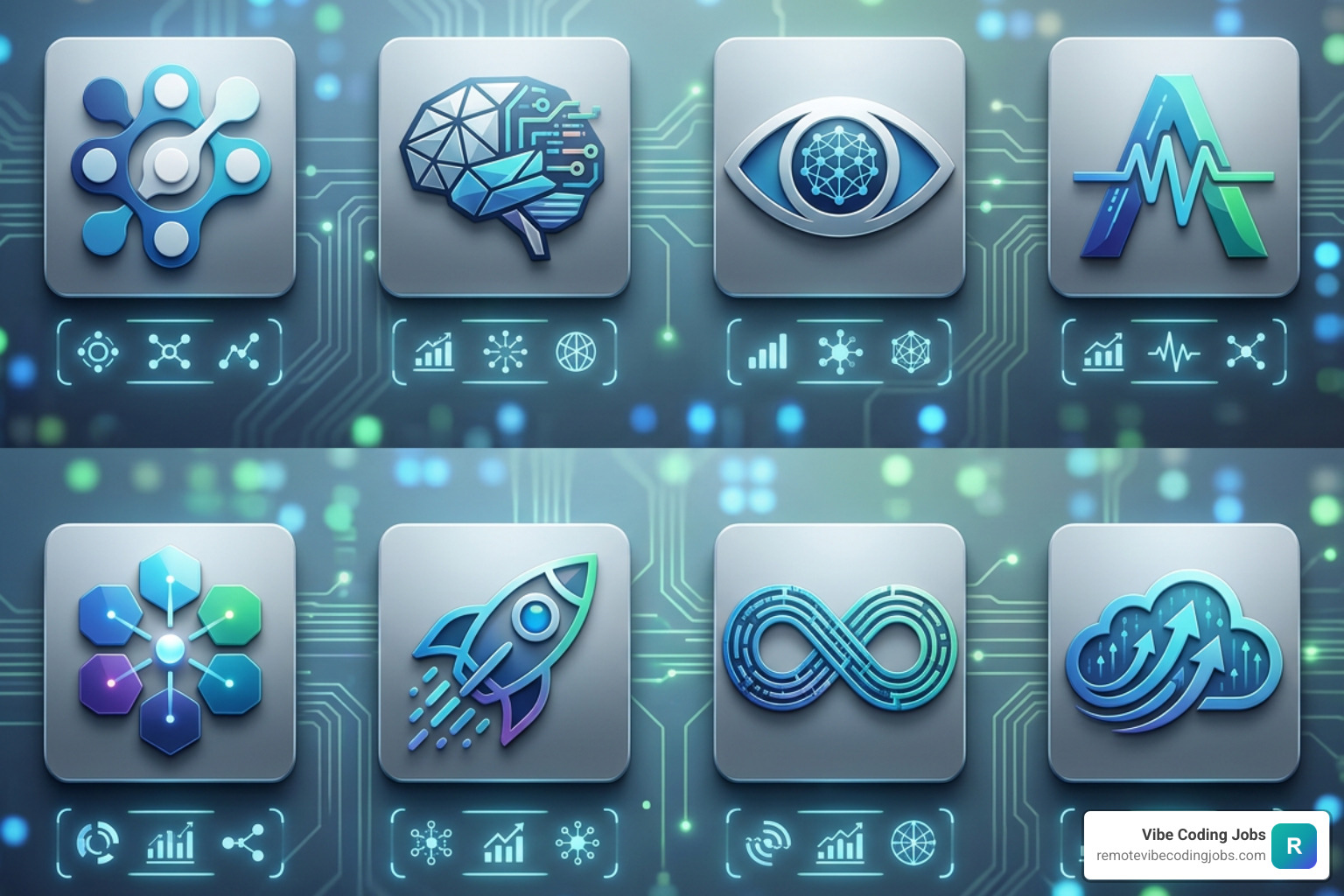 modern tech logos representing top companies hiring remotely for AI roles