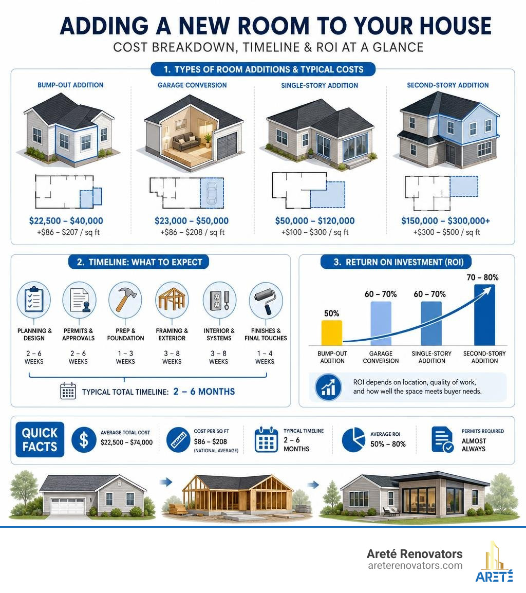 home addition cost breakdown infographic showing types, costs, timelines, and ROI infographic home addition cost breakdown infographic showing types, costs, timelines, and ROI infographic