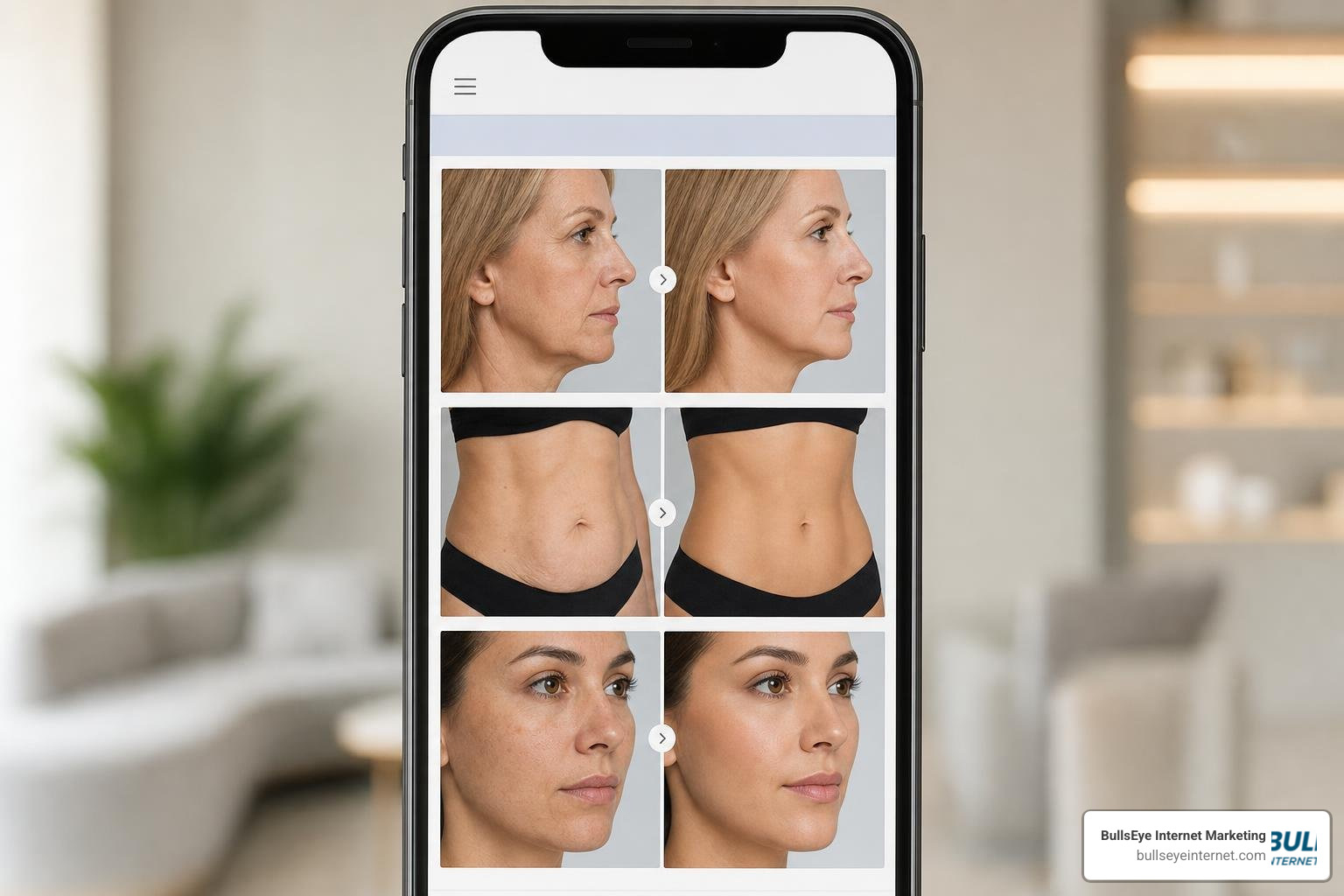 Before-and-after gallery interface optimized for mobile devices Before-and-after gallery interface optimized for mobile devices