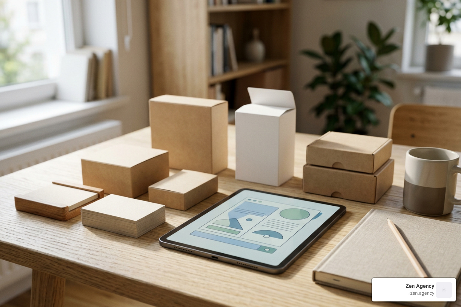 A collection of branded business cards, packaging, and digital assets displaying visual consistency A collection of branded business cards, packaging, and digital assets displaying visual consistency
