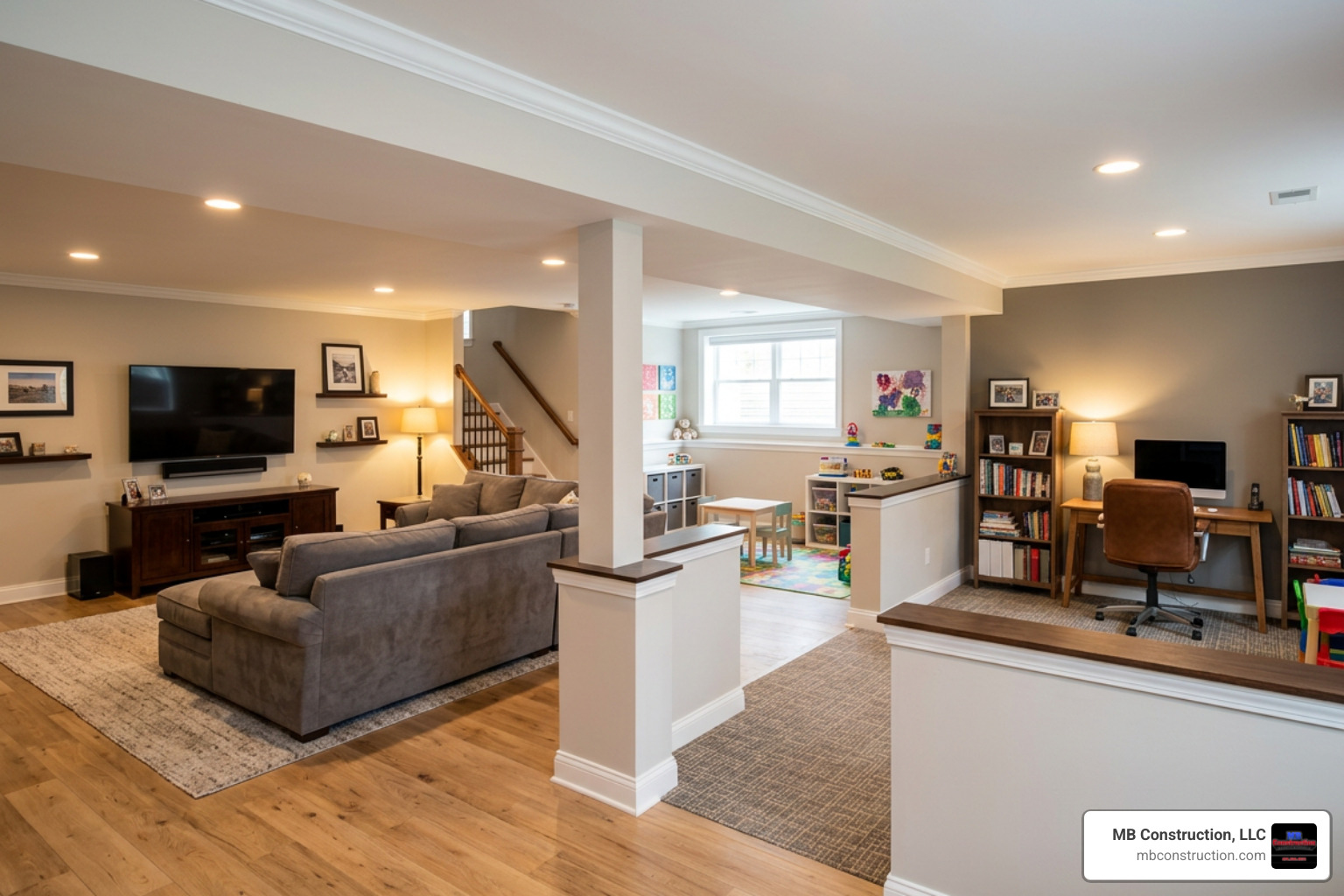 zoned basement layout