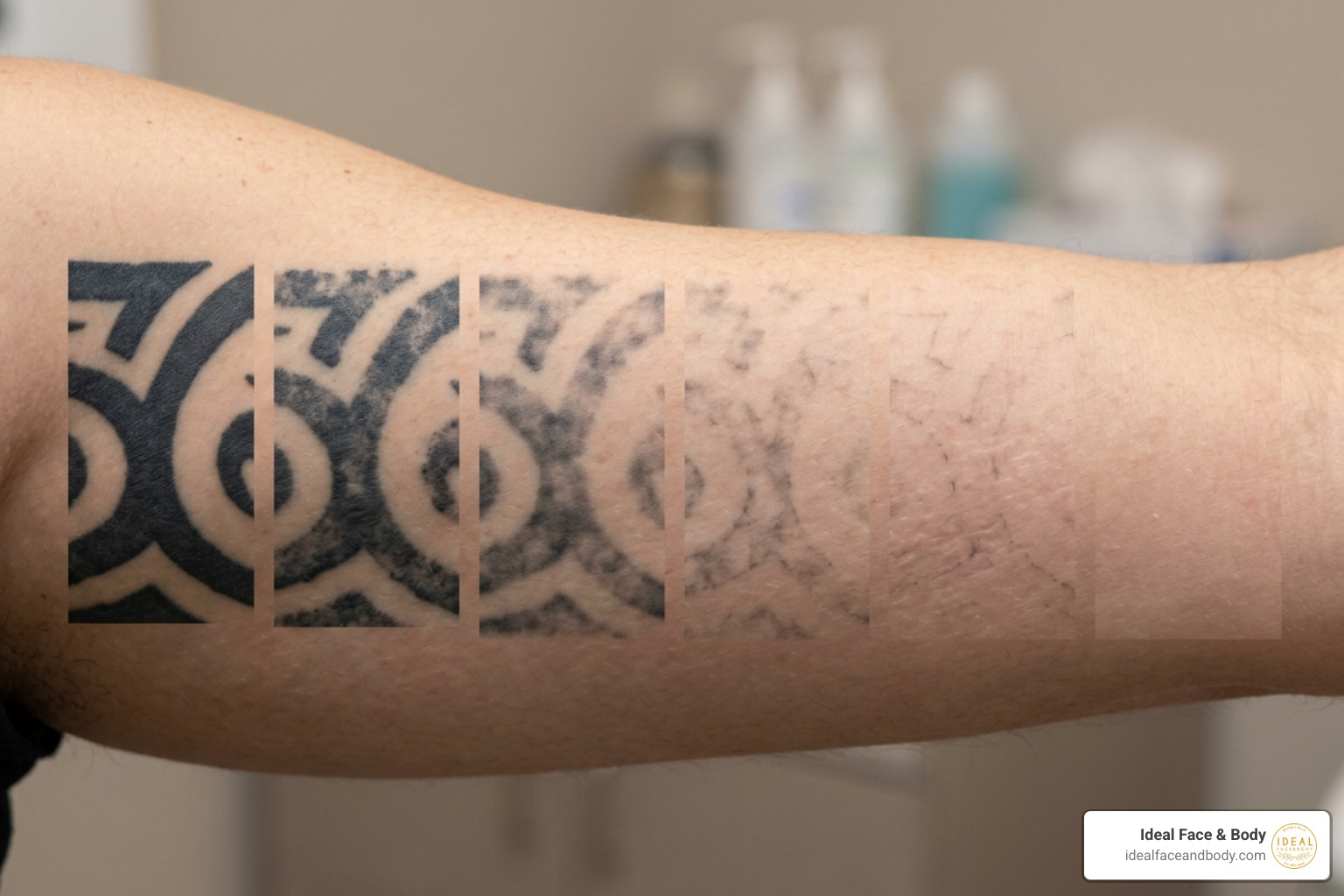 Tattoo fading over multiple laser sessions Tattoo fading over multiple laser sessions