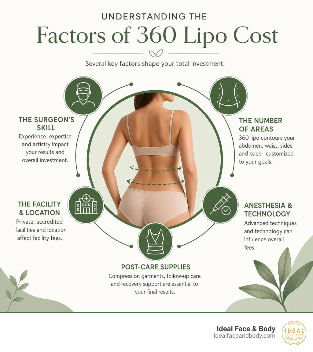 Understanding the different factors of 360 lipo cost infographic Understanding the different factors of 360 lipo cost infographic