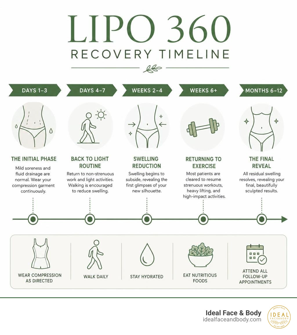 Lipo 360 recovery timeline chart infographic Lipo 360 recovery timeline chart infographic