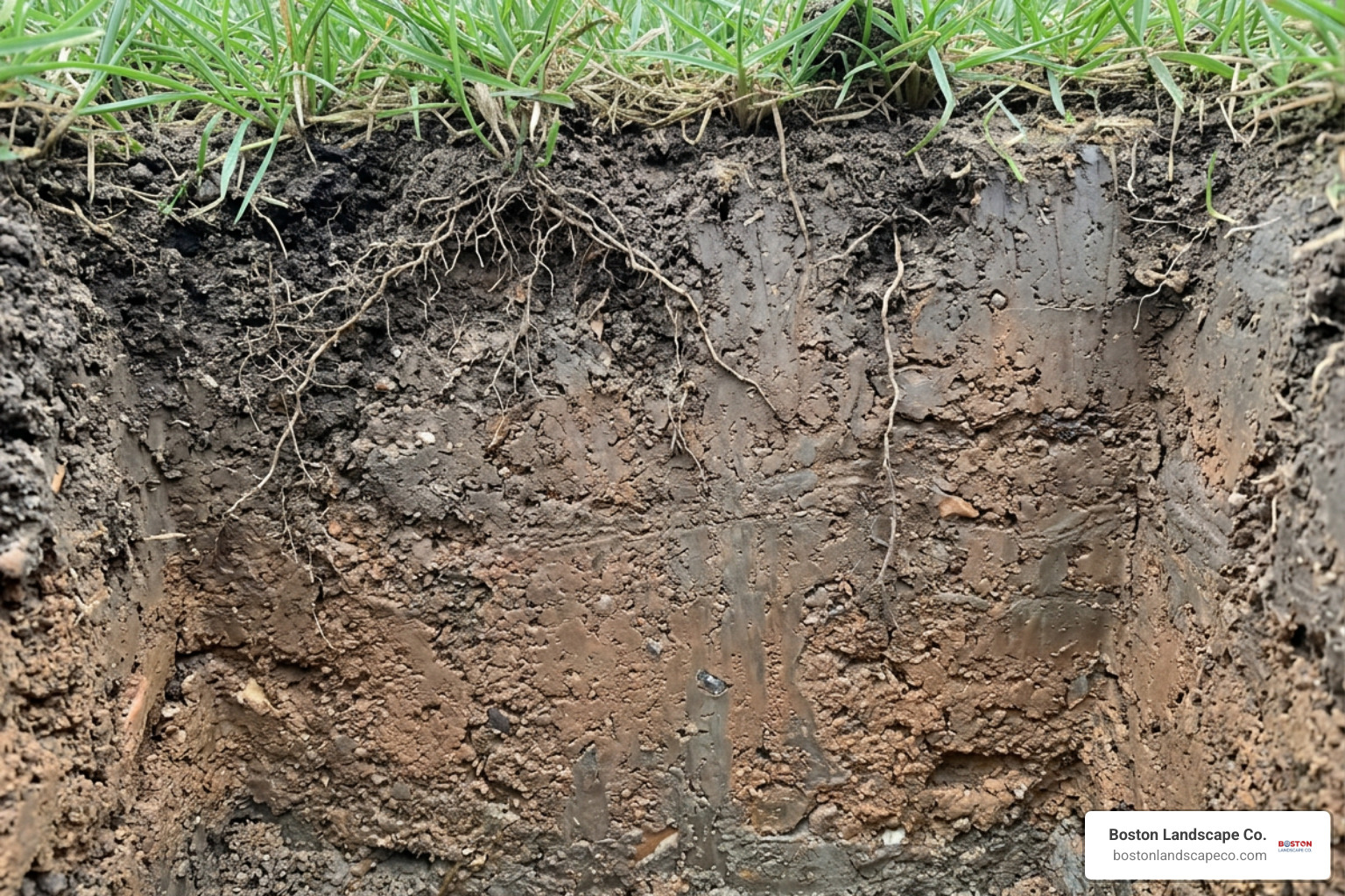 compacted clay soil layers showing restricted pore space and restricted root growth
