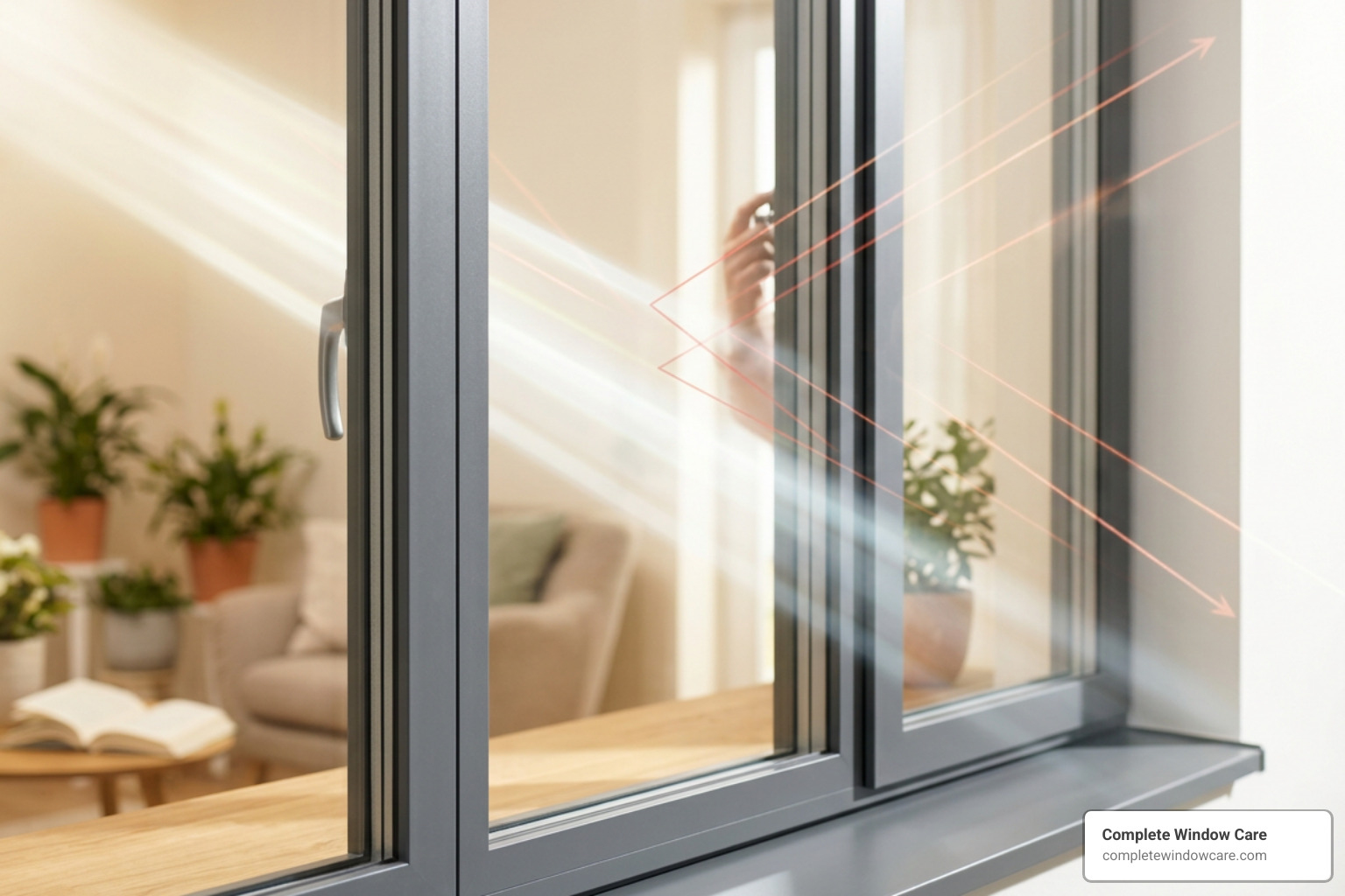 Low-E glass reflecting infrared heat while letting visible light through