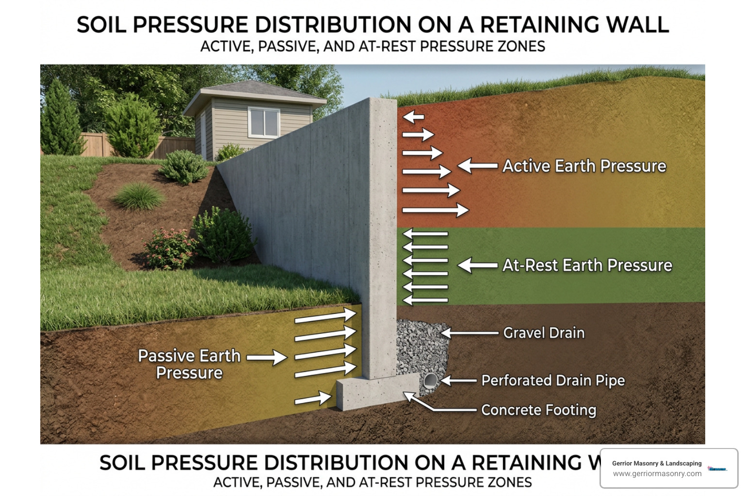 soil pressure distribution on a retaining wall