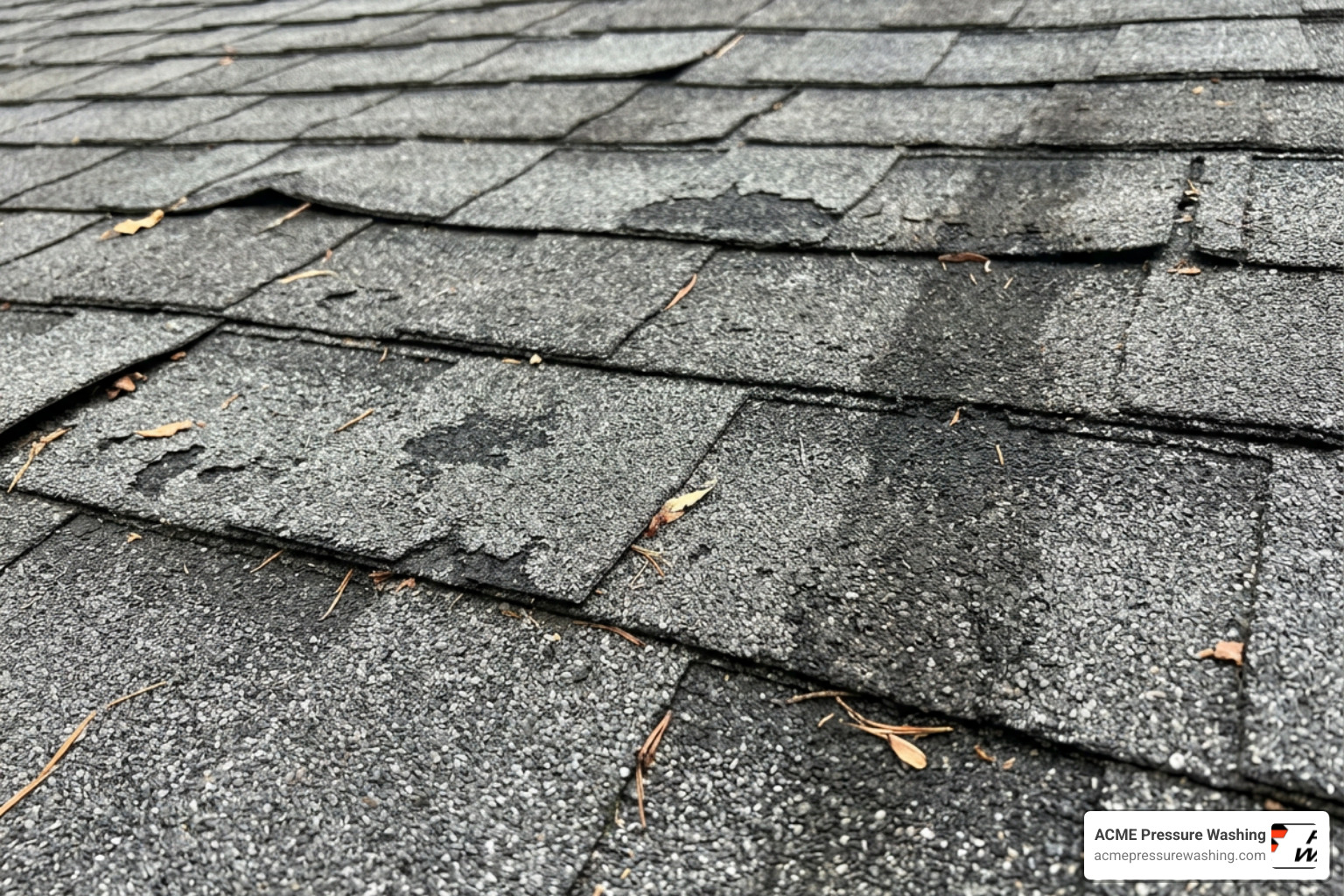 shingle granule loss caused by roof algae