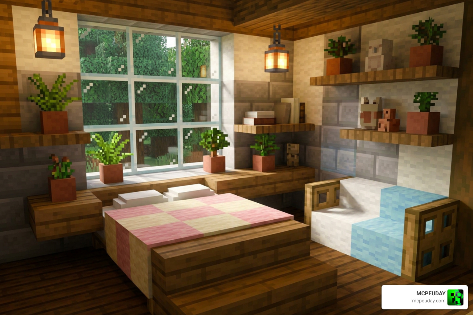 Lily Furniture Addon cozy cottagecore Minecraft Bedrock bedroom decoration