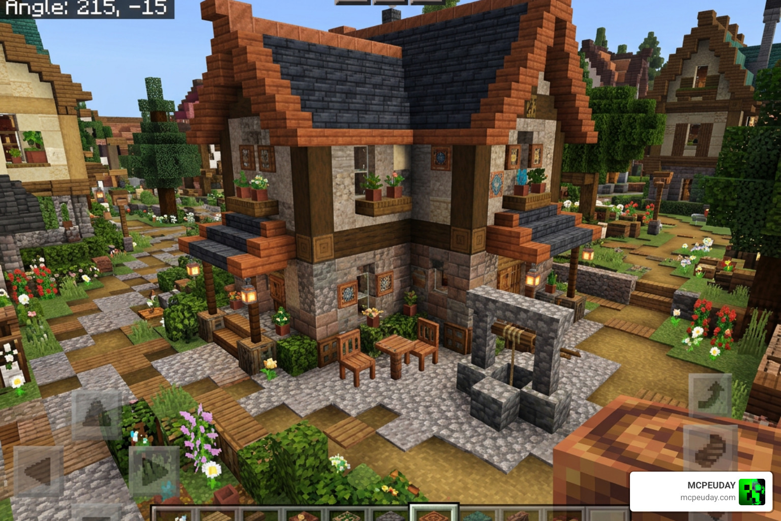 MiniaTuria Creative Addon showcase with 3D decorative blocks in Minecraft Bedrock Edition