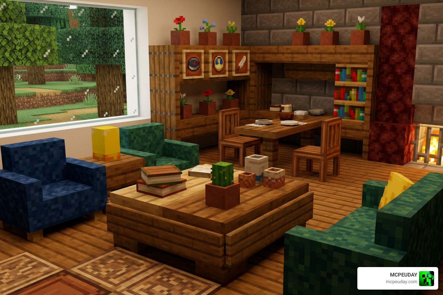 DecoDrop Furniture Addon Minecraft Bedrock interior design