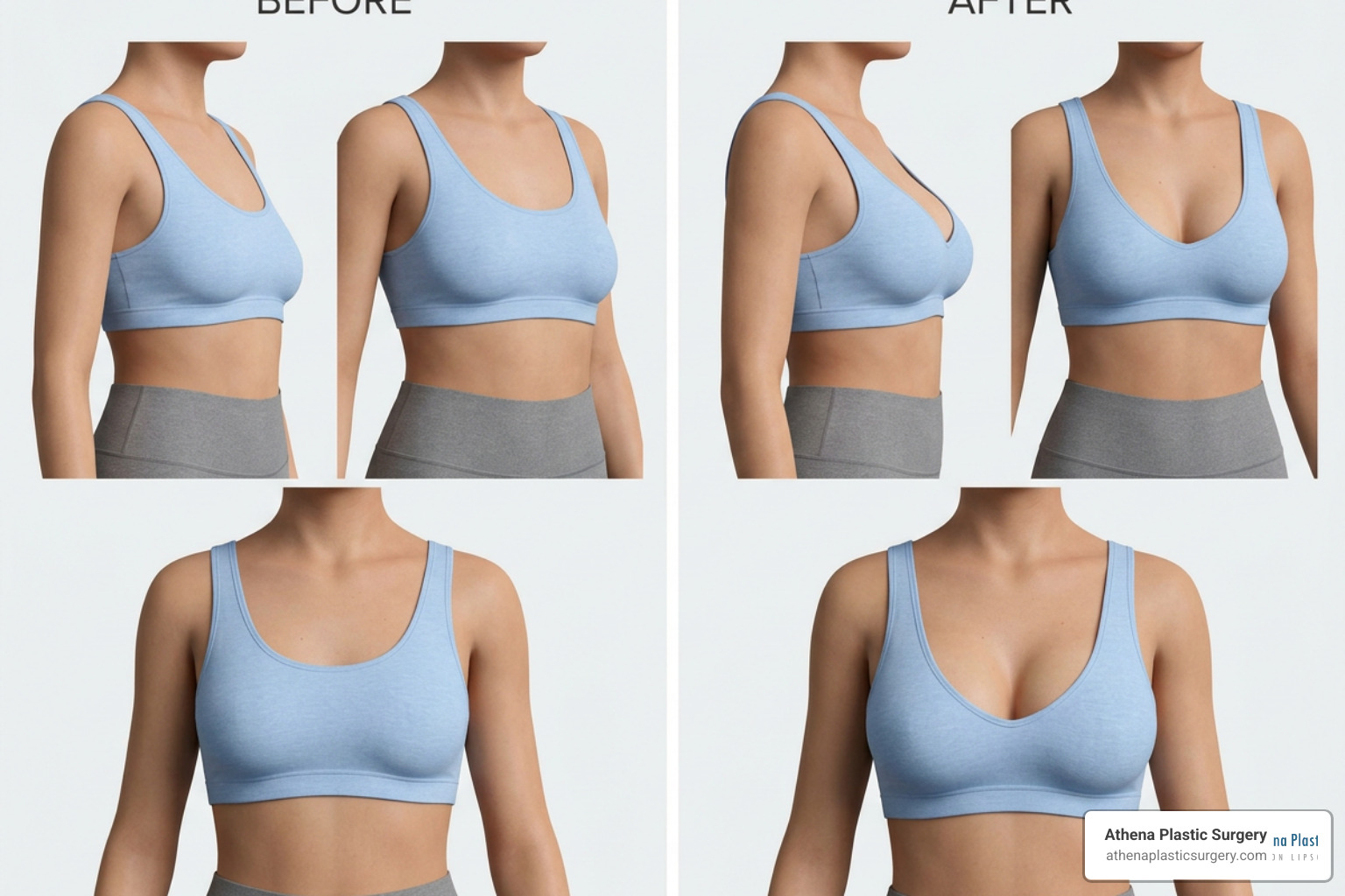3D visualization of combined breast lift and augmentation results