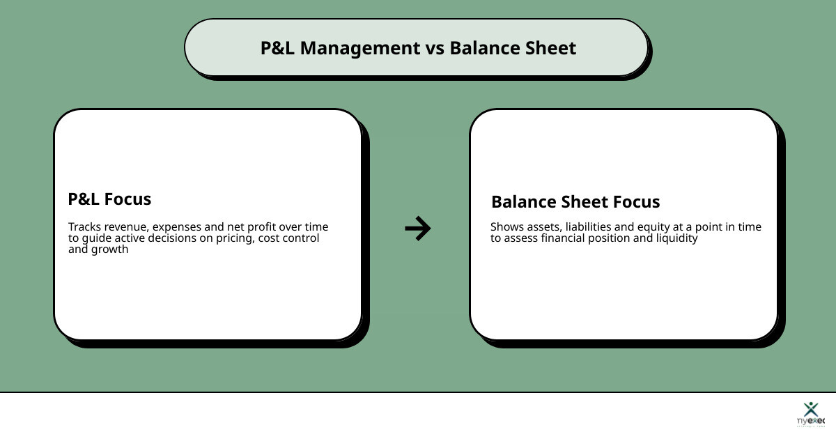 P&L management vs balance sheet: key differences and components explained infographic