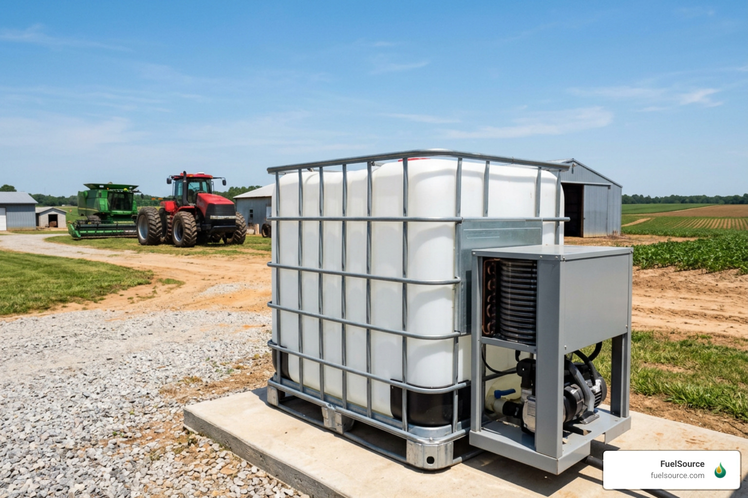 temperature-controlled DEF tote on a Georgia farm
