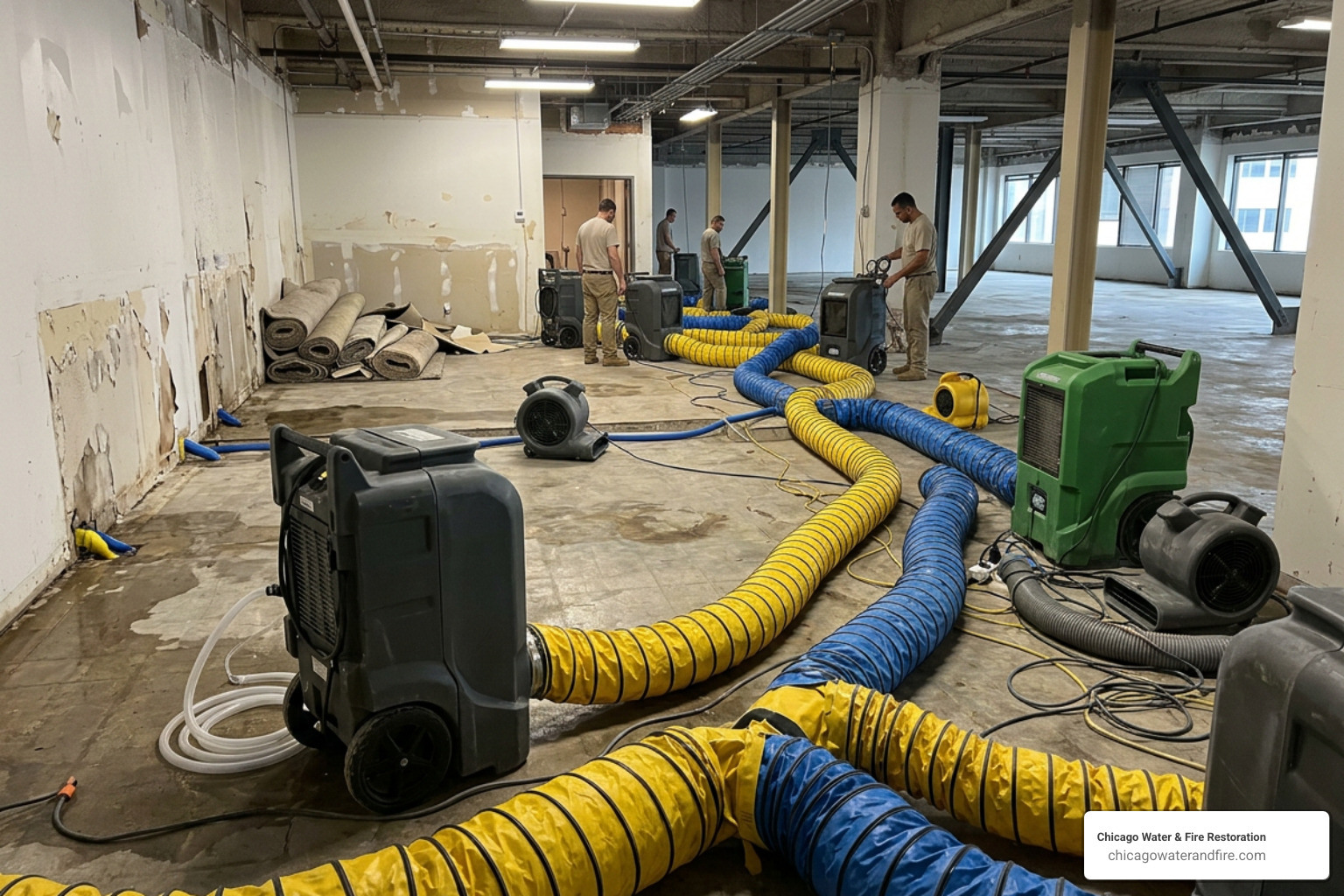 industrial drying equipment setup using LGR dehumidifiers industrial drying equipment setup using LGR dehumidifiers