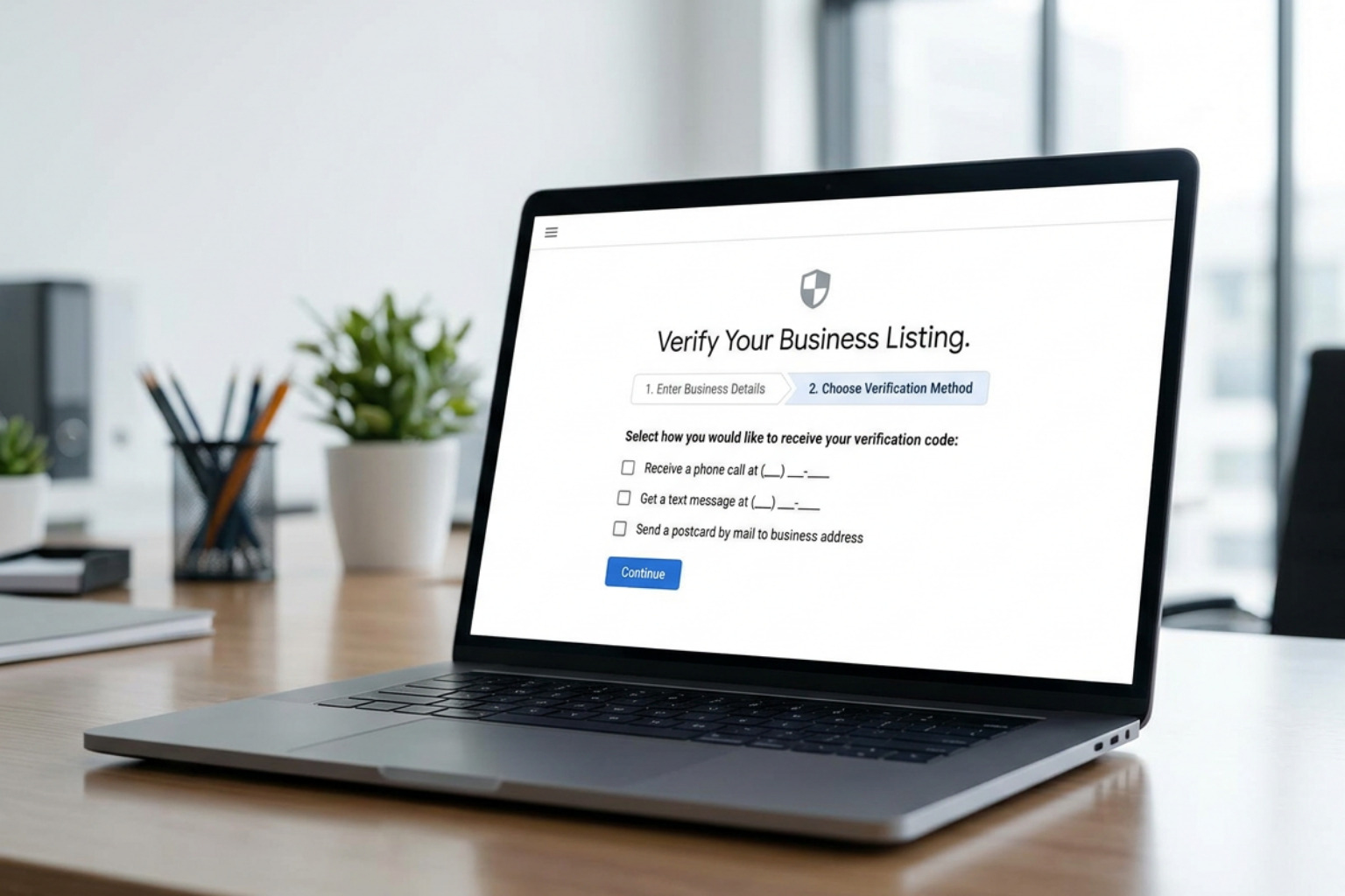 Google Business Profile verification screen