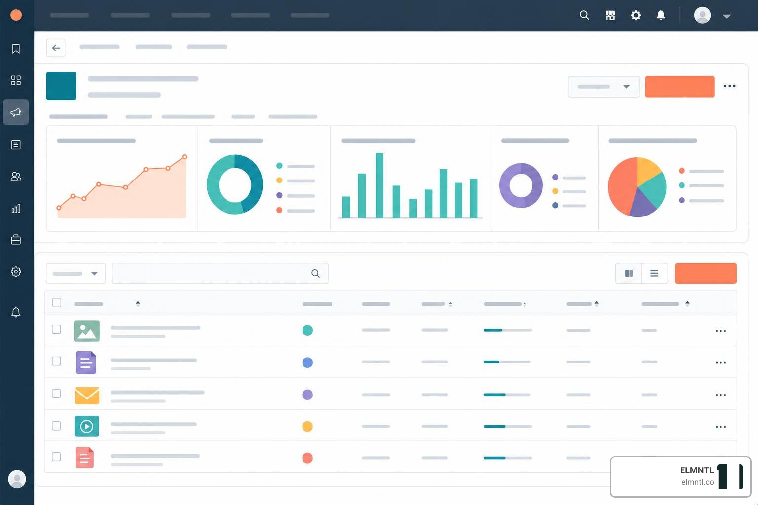 HubSpot campaign tool interface showing campaign analytics and asset list