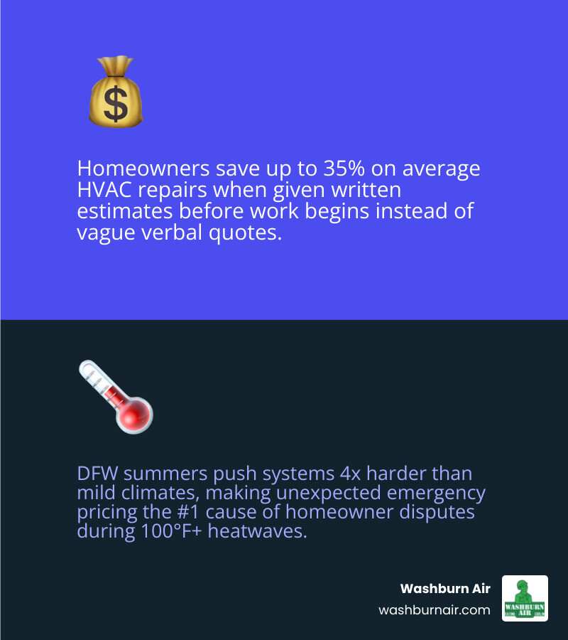 Infographic comparing transparent vs opaque HVAC pricing for North Texas homeowners infographic Infographic comparing transparent vs opaque HVAC pricing for North Texas homeowners infographic