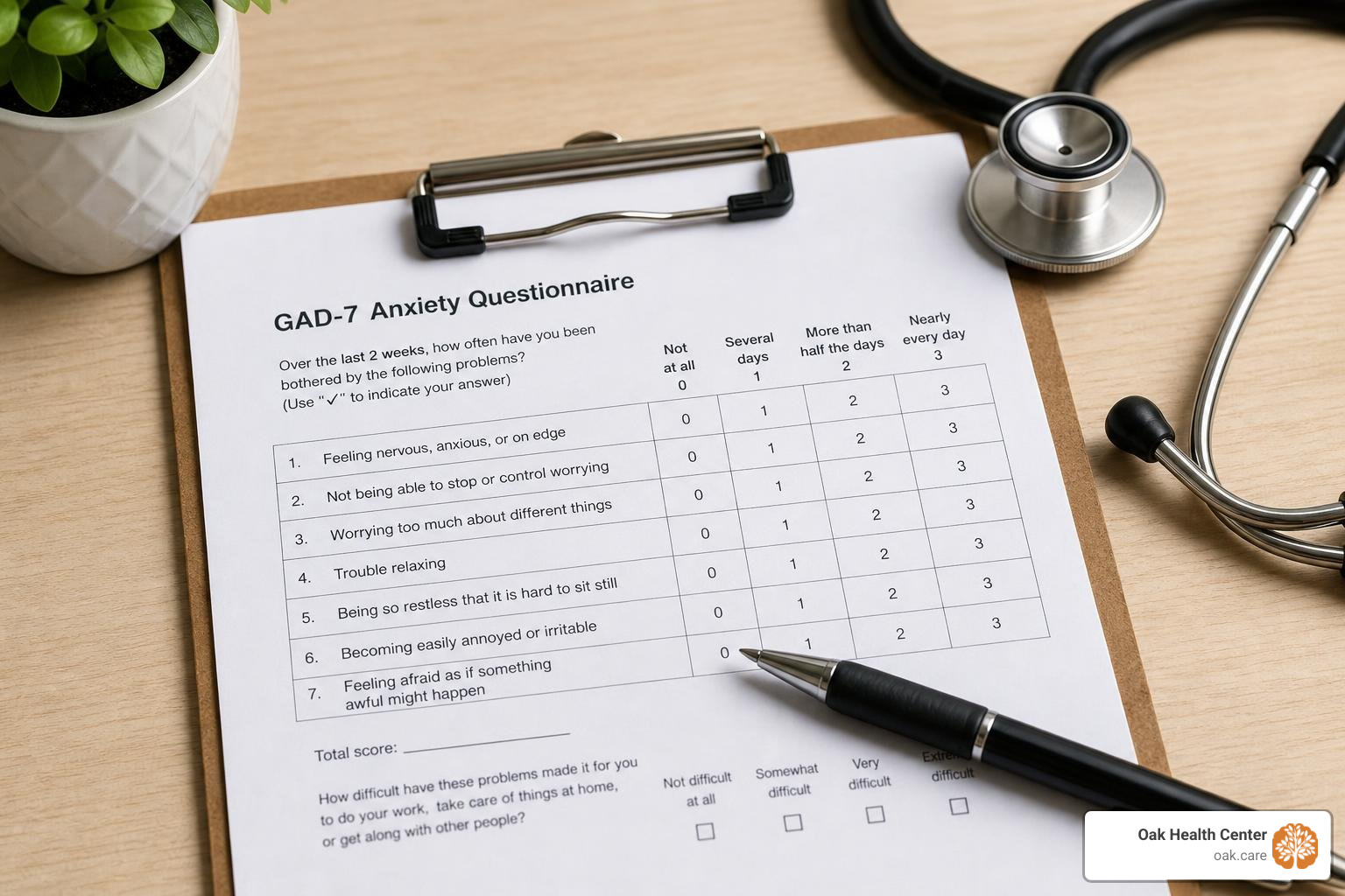 GAD-7 scoring system