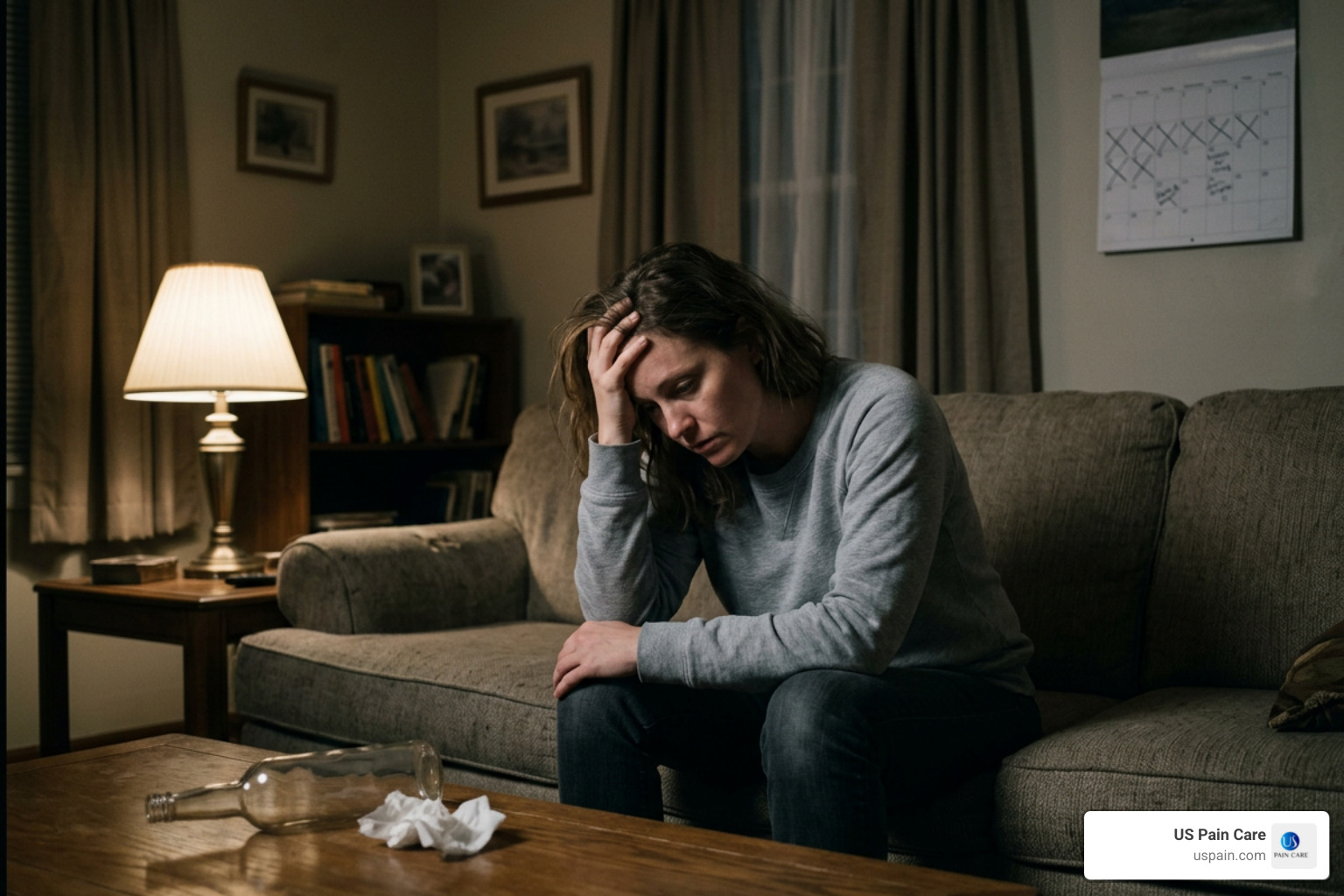 Infographic showing behavioral warning signs of alcohol misuse such as isolation, morning drinking, and missed commitments