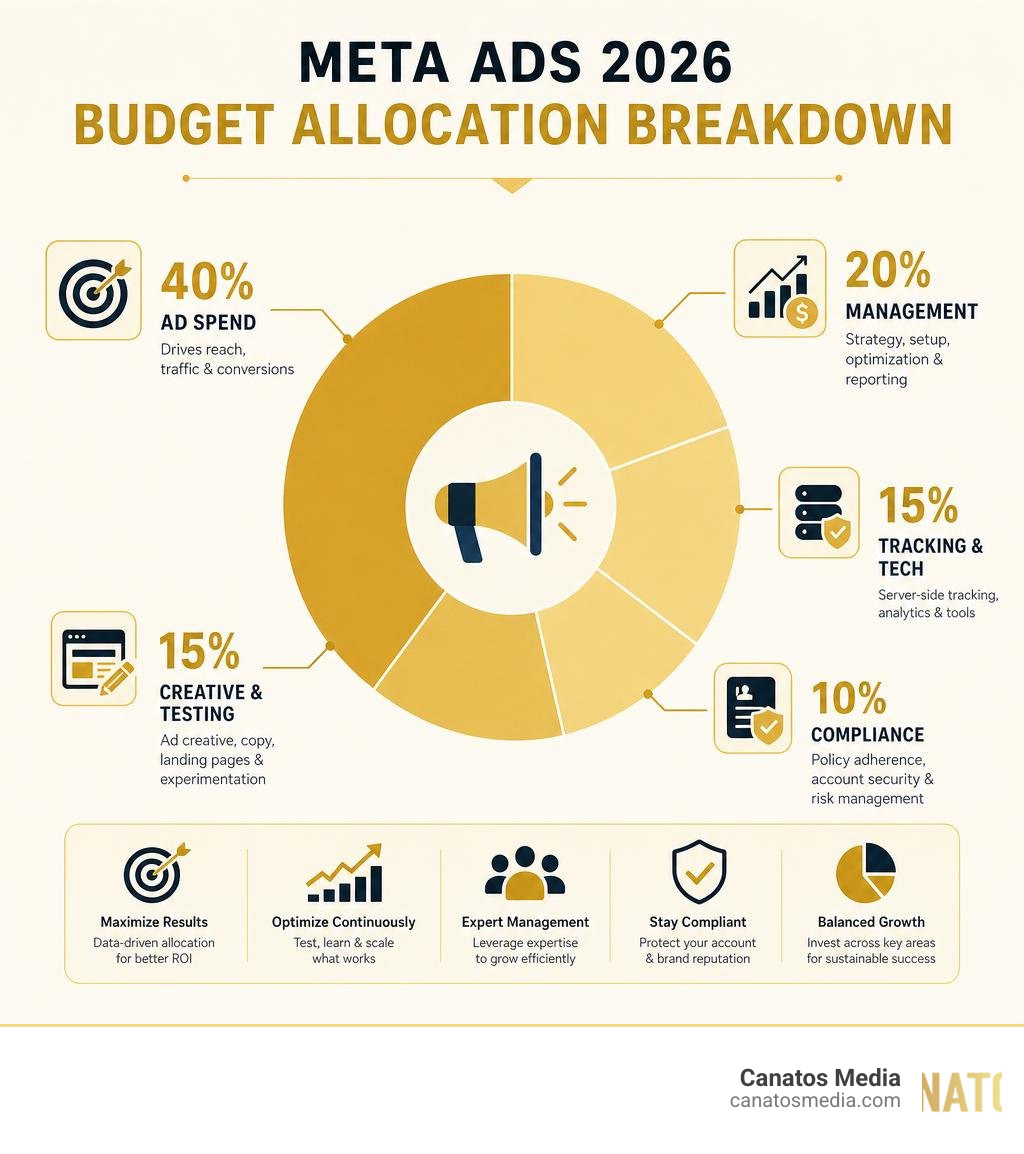 Meta Ads 2026 Budget Allocation Breakdown infographic