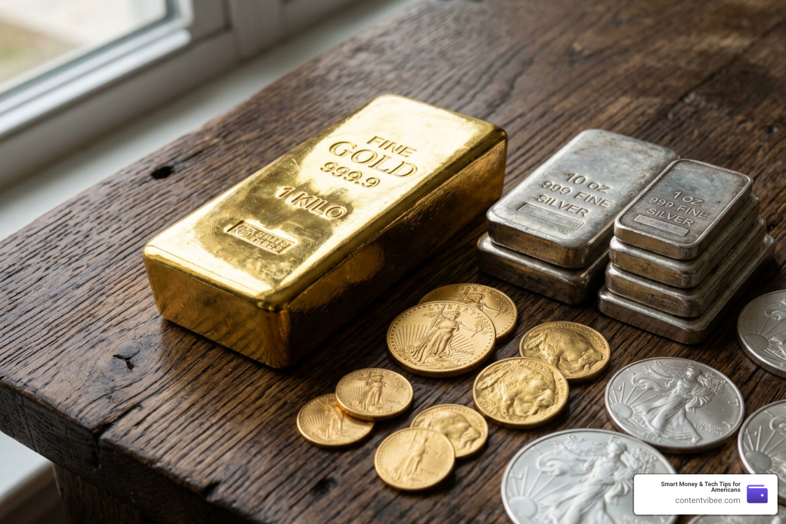gold bar and precious metals