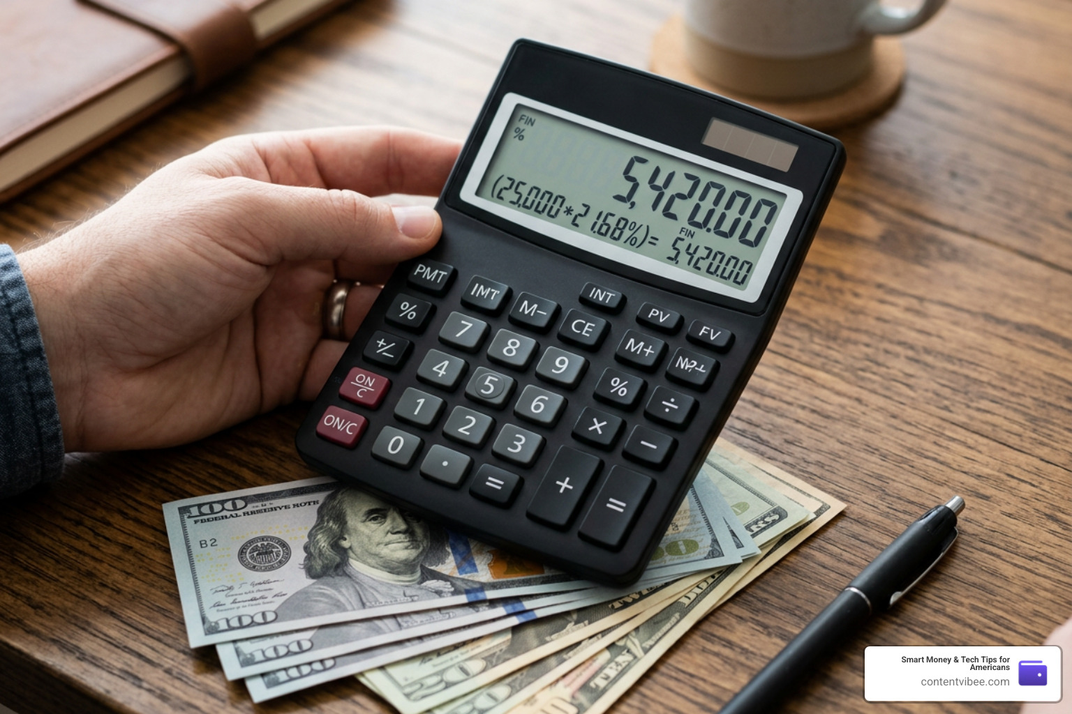 financial calculator showing percentage calculations financial calculator showing percentage calculations