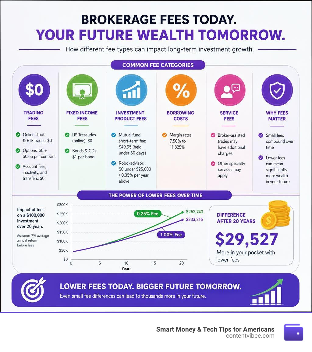 Infographic showing Fidelity fee categories and their impact on long-term investment growth infographic