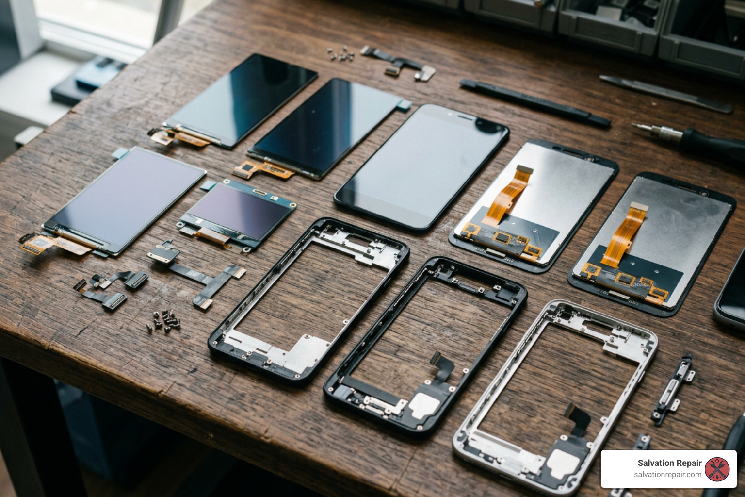 different phone screen replacement parts