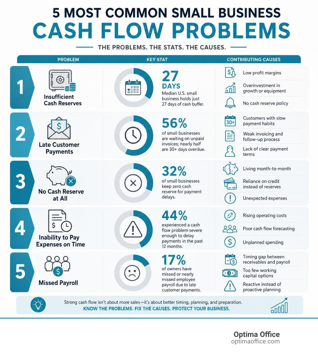 5 most common small business cash flow problems with stats and contributing causes infographic 5 most common small business cash flow problems with stats and contributing causes infographic